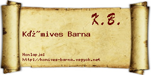 Kőmives Barna névjegykártya